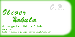 oliver makula business card