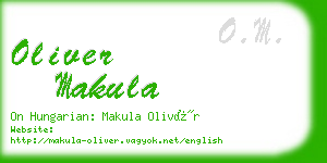 oliver makula business card